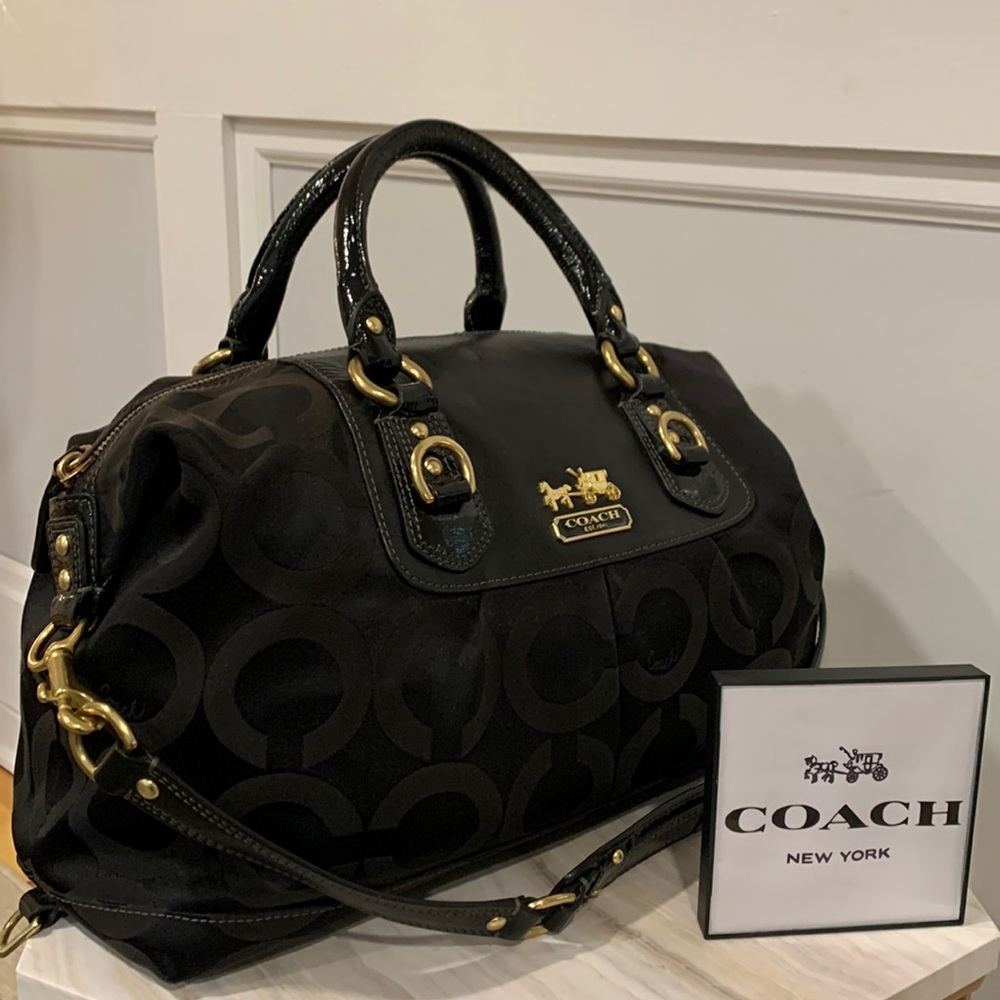 Coach Vintage Large Madison Op Art Signature Logo Satchel Bag